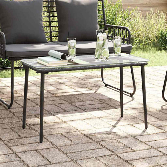 Gartentisch Schwarz 80 x 40 x 45.5 cm Poly Rattan