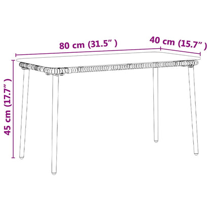 Gartentisch Schwarz 80 x 40 x 45.5 cm Poly Rattan