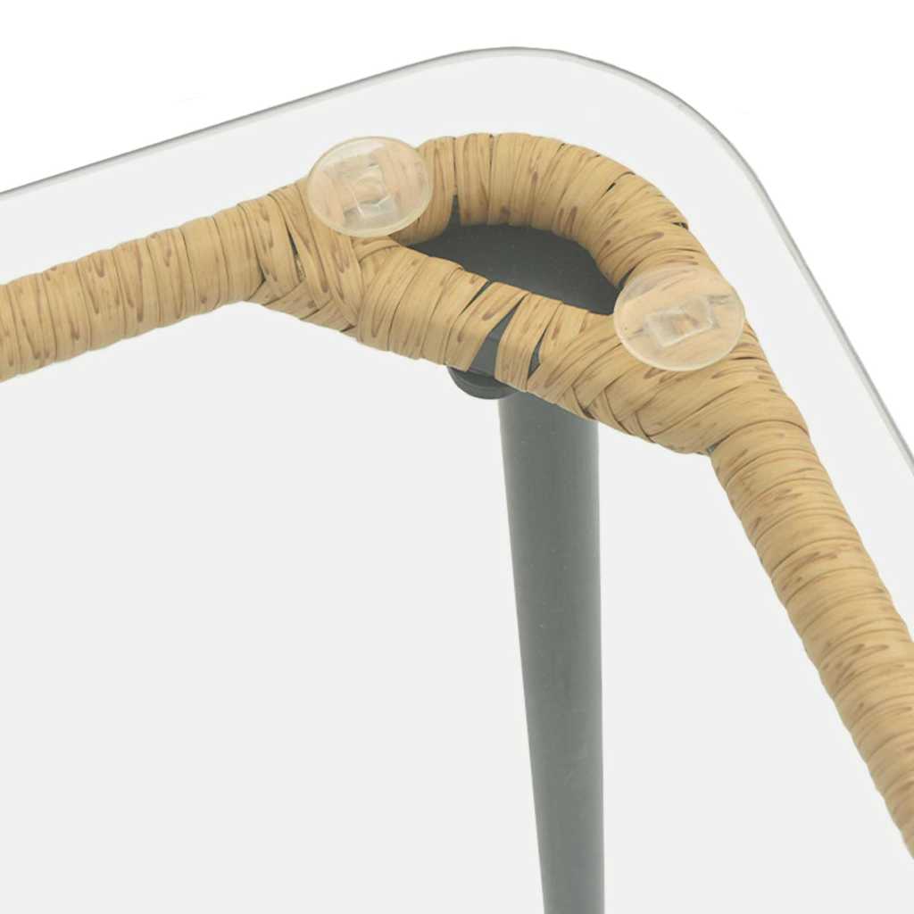 Gartentisch Natur 80 x 40 x 45.5 cm Poly Rattan