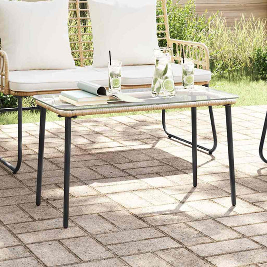 Gartentisch Natur 80 x 40 x 45.5 cm Poly Rattan