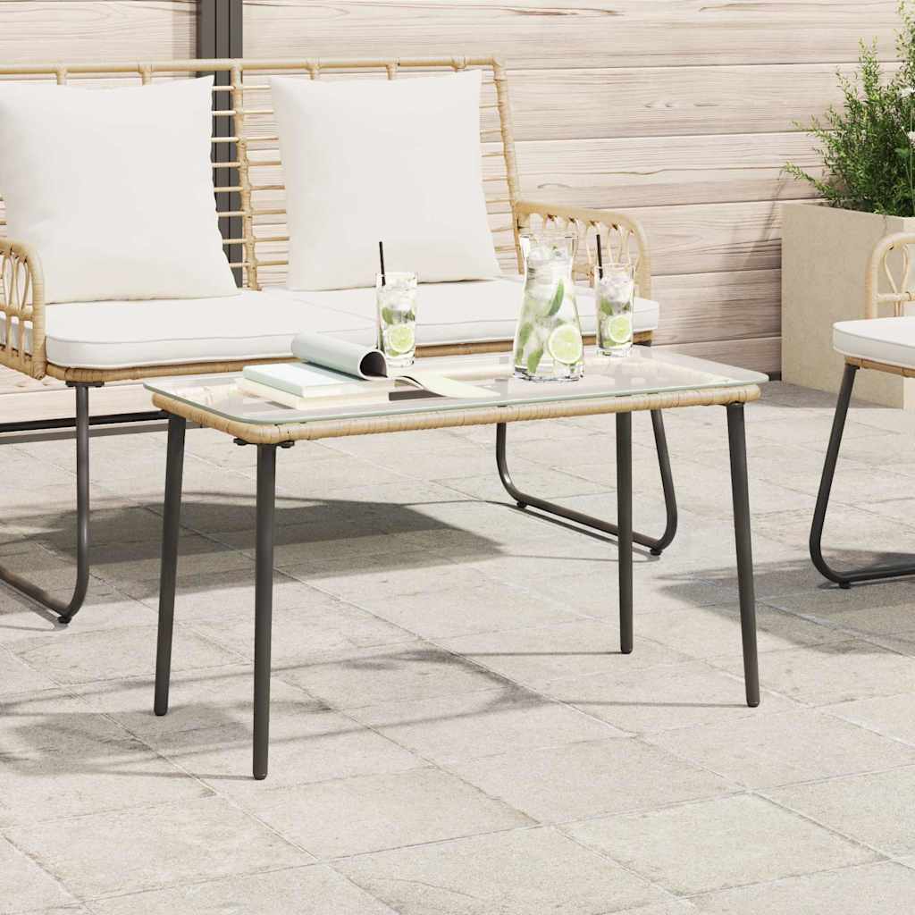 Gartentisch Natur 80 x 40 x 45.5 cm Poly Rattan