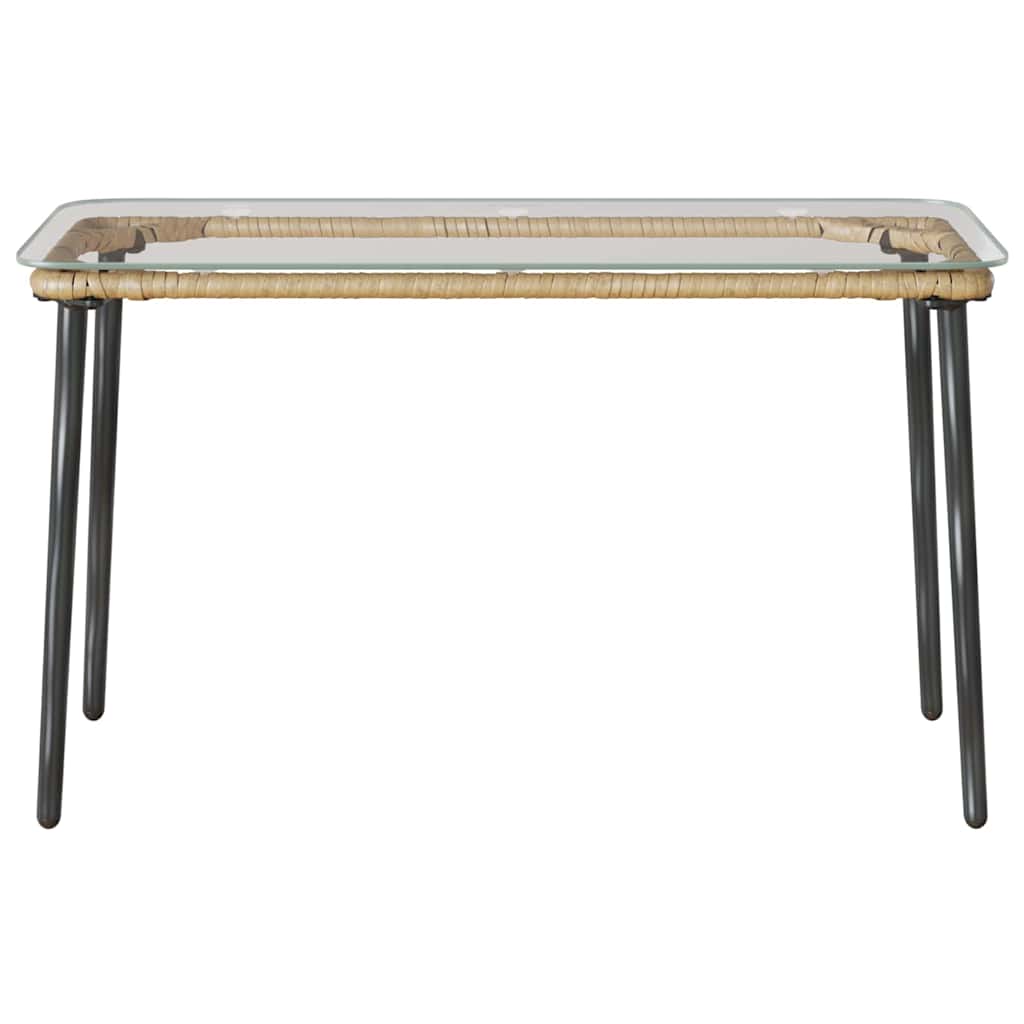Gartentisch Natur 80 x 40 x 45.5 cm Poly Rattan