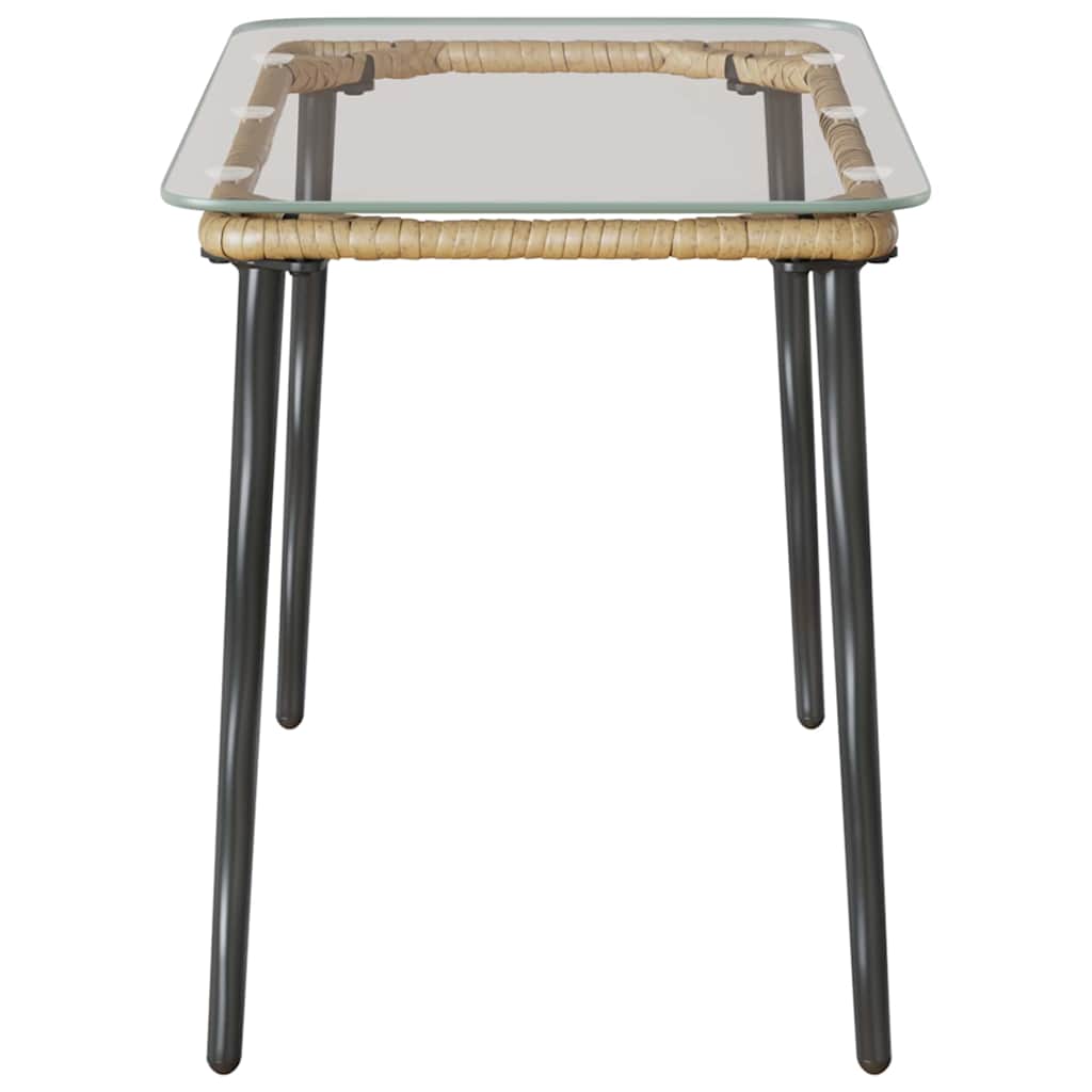 Gartentisch Natur 80 x 40 x 45.5 cm Poly Rattan