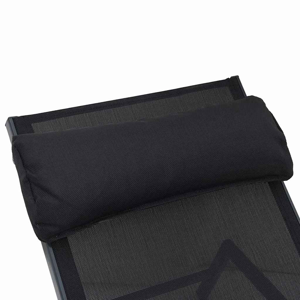 Sonnenliegen mit Tisch 2-Person 3 pcs Schwarz und Anthrazit