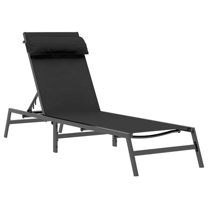 Sonnenliegen mit Tisch 2-Person 3 pcs Schwarz und Anthrazit