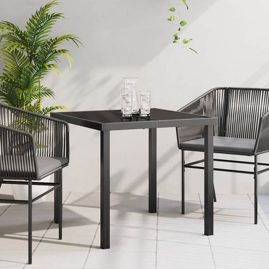 Gartentisch Schwarz 80 x 80 x 73 cm Massivholz Teak