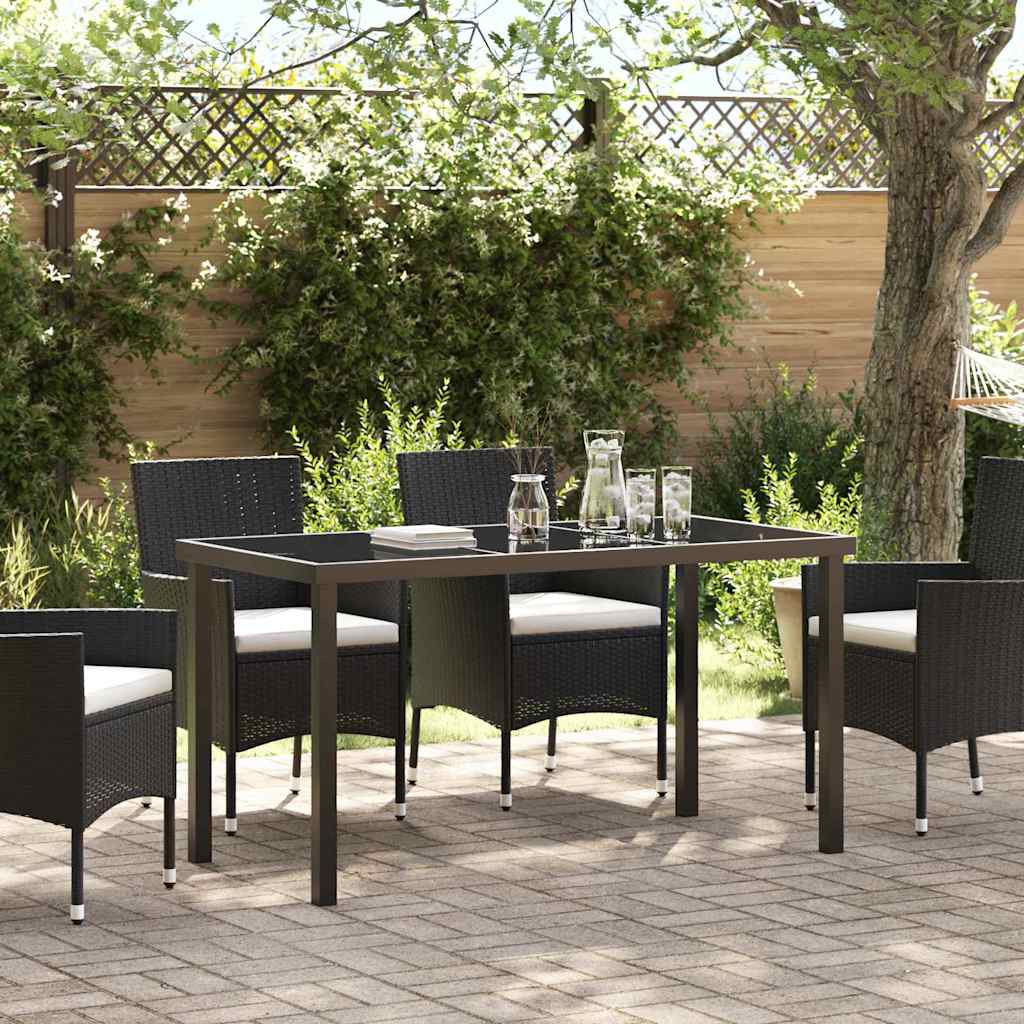 Gartentisch Schwarz 140 x 80 x 73 cm Massivholz Teak
