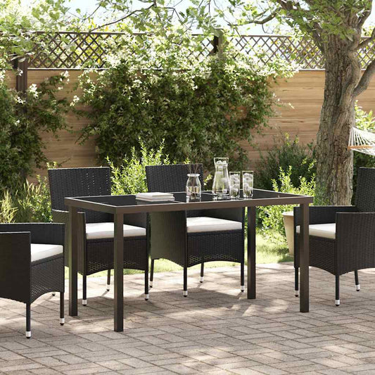 Gartentisch Schwarz 140 x 80 x 73 cm Massivholz Teak