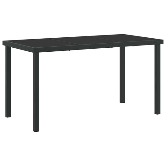 Gartentisch Schwarz 140 x 80 x 73 cm Massivholz Teak