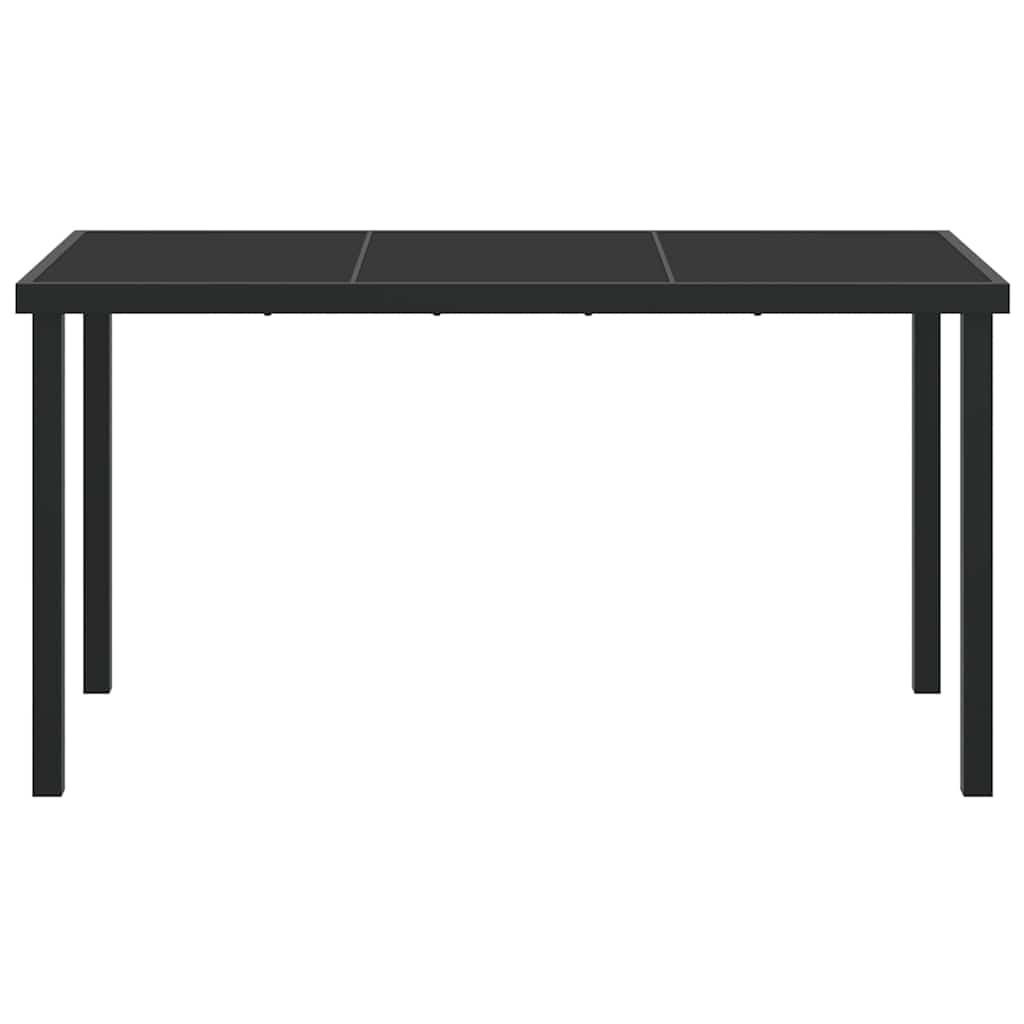 Gartentisch Schwarz 140 x 80 x 73 cm Massivholz Teak