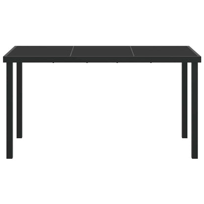 Gartentisch Schwarz 140 x 80 x 73 cm Massivholz Teak