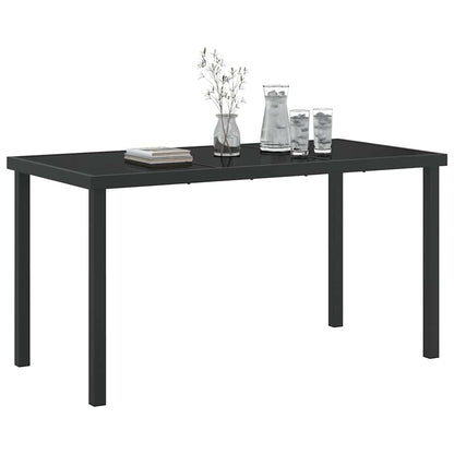 Gartentisch Schwarz 140 x 80 x 73 cm Massivholz Teak