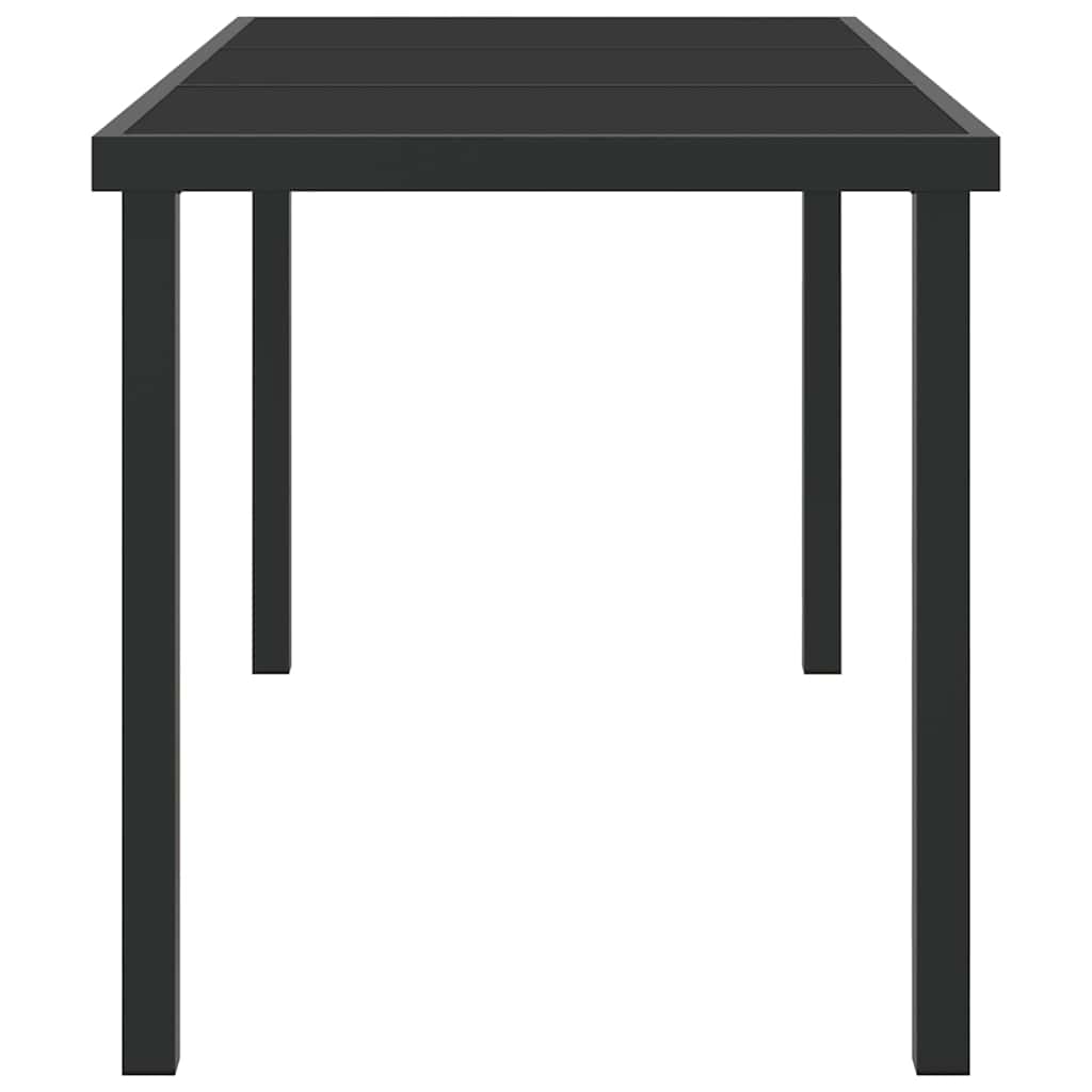 Gartentisch Schwarz 140 x 80 x 73 cm Massivholz Teak