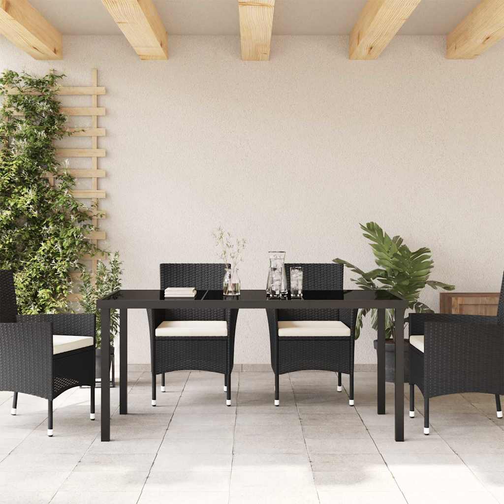 Gartentisch Schwarz 160 x 80 x 73 cm Massivholz Teak