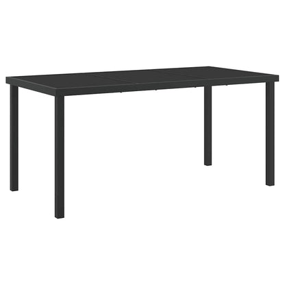 Gartentisch Schwarz 160 x 80 x 73 cm Massivholz Teak
