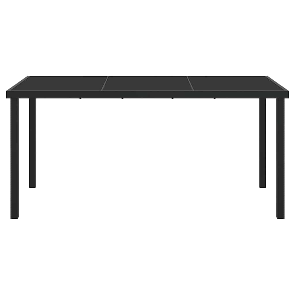 Gartentisch Schwarz 160 x 80 x 73 cm Massivholz Teak