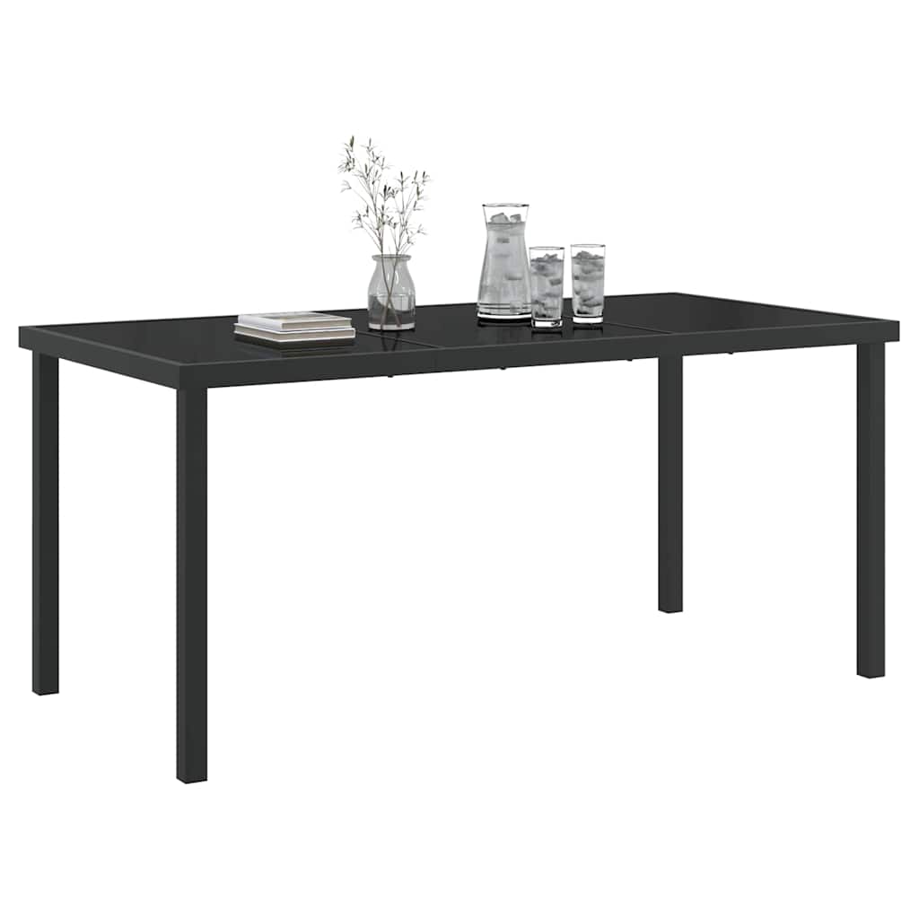 Gartentisch Schwarz 160 x 80 x 73 cm Massivholz Teak