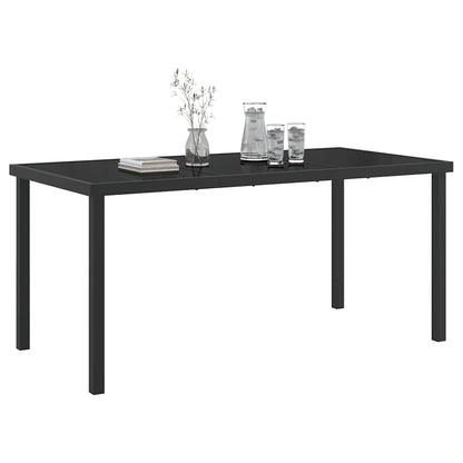 Gartentisch Schwarz 160 x 80 x 73 cm Massivholz Teak