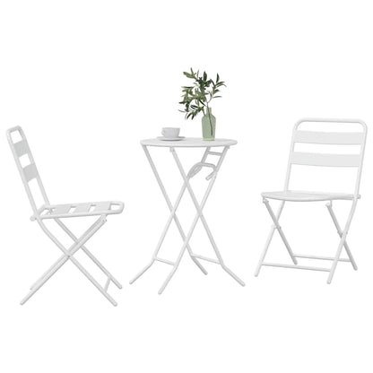 Bistrogarnitur 3 pcs Weiß Stahl