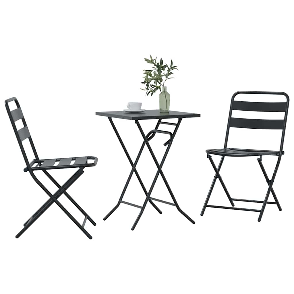 Bistrogarnitur 3 pcs Anthrazit Stahl