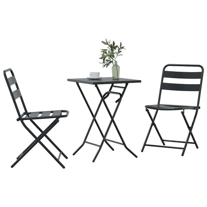 Bistrogarnitur 3 pcs Anthrazit Stahl
