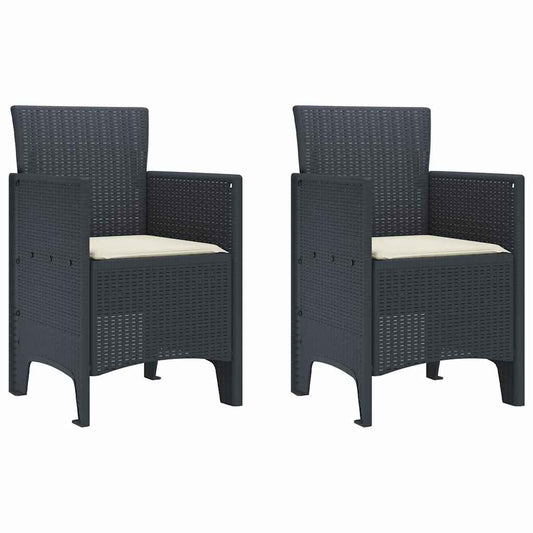 Gartenstuhl 2 pcs Anthrazit 53 x 49 x 85 cm PP