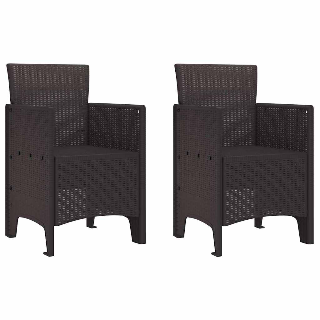Gartenstuhl 2 pcs Braun 53 x 49 x 85 cm PP