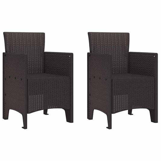 Gartenstuhl 2 pcs Braun 53 x 49 x 85 cm PP