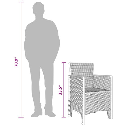 Gartenstuhl 2 pcs Braun 53 x 49 x 85 cm PP