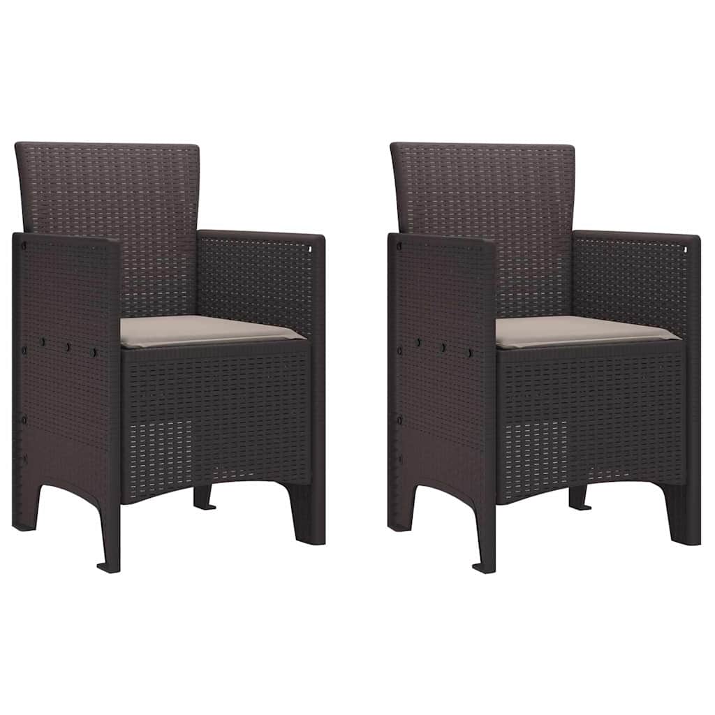 Gartenstuhl 2 pcs Braun 53 x 49 x 85 cm PP