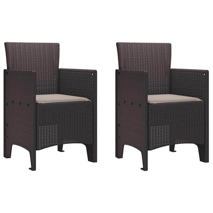 Gartenstuhl 2 pcs Braun 53 x 49 x 85 cm PP