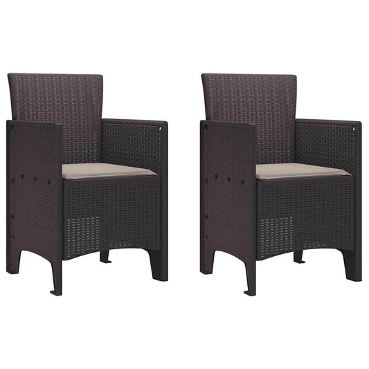 Gartenstuhl 2 pcs Braun 53 x 49 x 85 cm PP