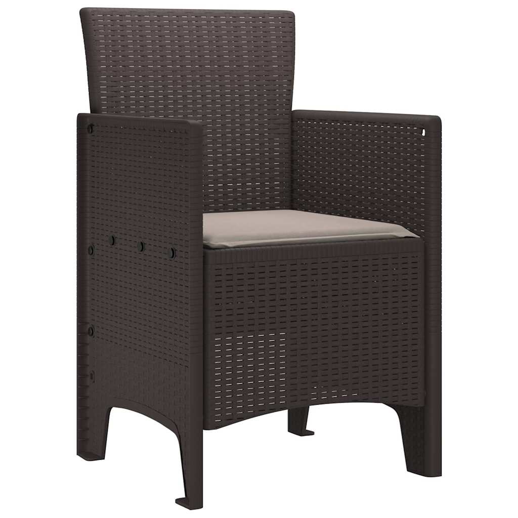 Gartenstuhl 2 pcs Braun 53 x 49 x 85 cm PP