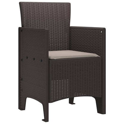 Gartenstuhl 2 pcs Braun 53 x 49 x 85 cm PP