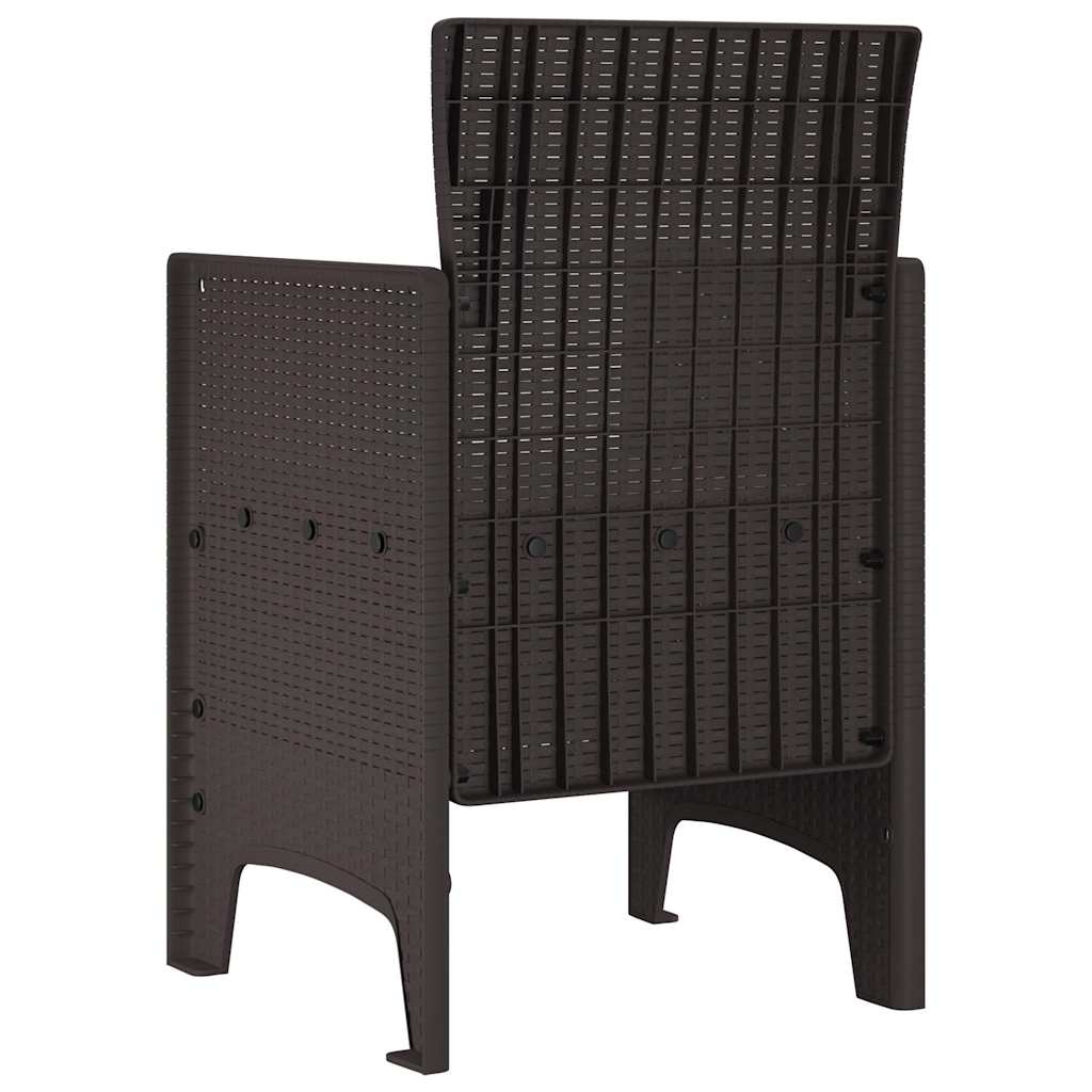 Gartenstuhl 2 pcs Braun 53 x 49 x 85 cm PP