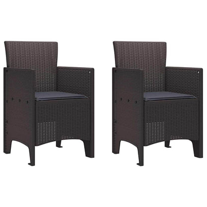 Gartenstuhl 2 pcs Braun 53 x 49 x 85 cm PP