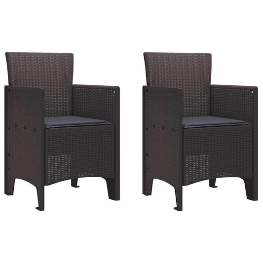Gartenstuhl 2 pcs Braun 53 x 49 x 85 cm PP