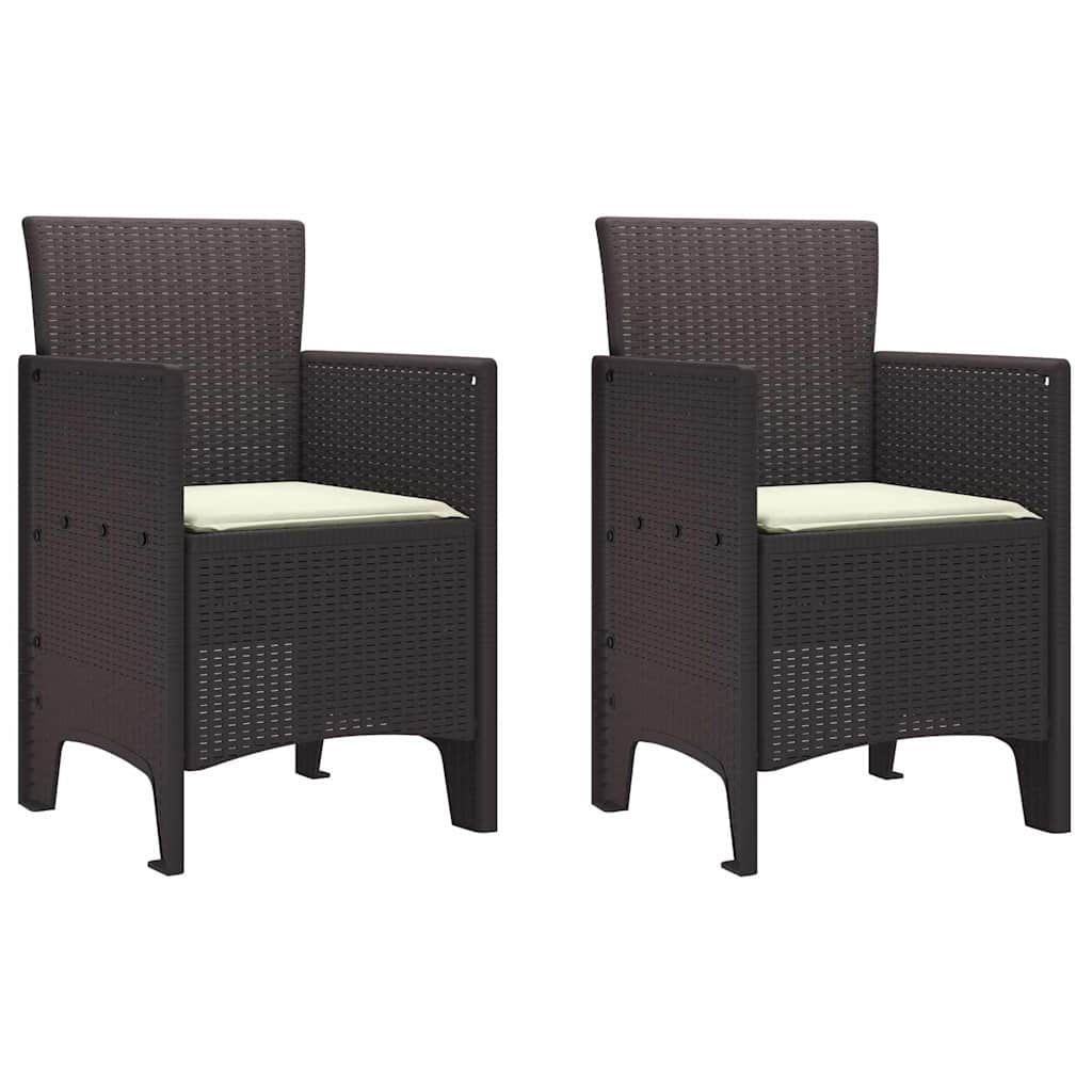 Gartenstuhl 2 pcs Braun 53 x 49 x 85 cm PP