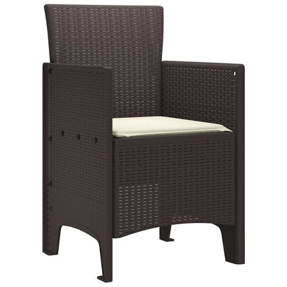 Gartenstuhl 2 pcs Braun 53 x 49 x 85 cm PP