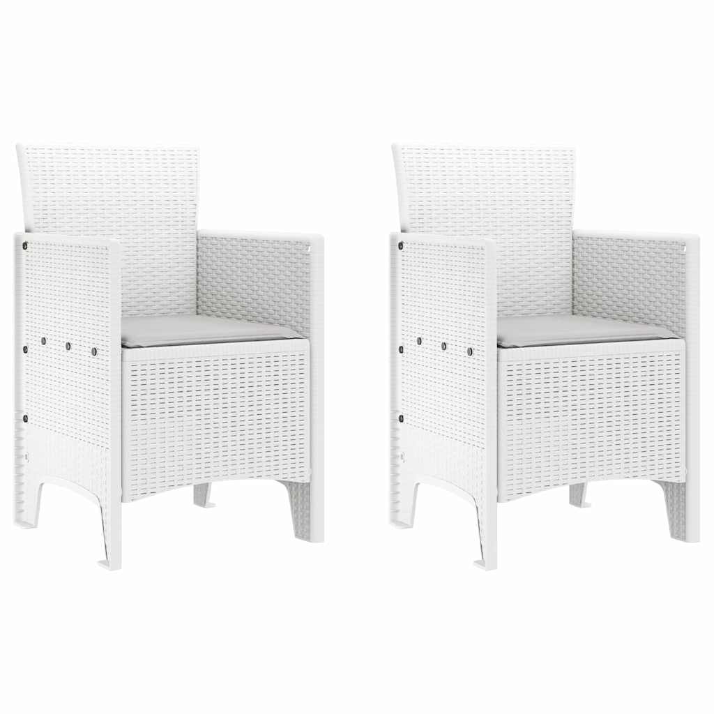 Gartenstuhl 2 pcs Weiß 53 x 49 x 85 cm PP