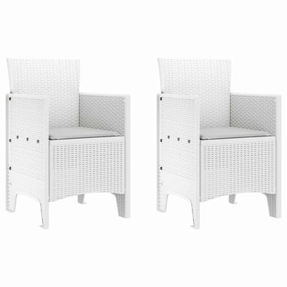 Gartenstuhl 2 pcs Weiß 53 x 49 x 85 cm PP