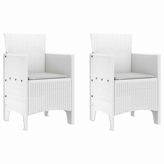 Gartenstuhl 2 pcs Weiß 53 x 49 x 85 cm PP