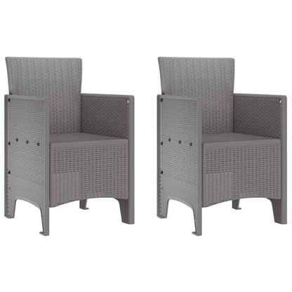 Gartenstuhl 2 pcs Hellgrau 53 x 49 x 85 cm PP