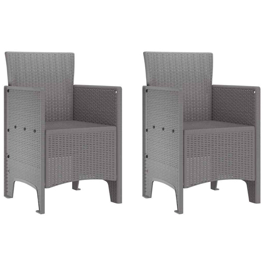 Gartenstuhl 2 pcs Hellgrau 53 x 49 x 85 cm PP