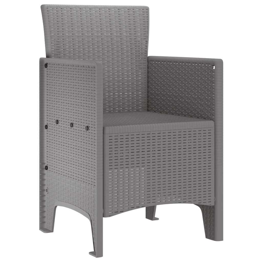 Gartenstuhl 2 pcs Hellgrau 53 x 49 x 85 cm PP