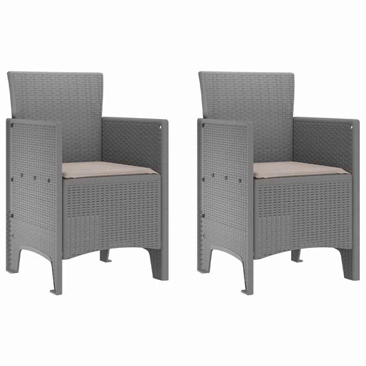 Gartenstuhl 2 pcs Hellgrau 53 x 49 x 85 cm PP