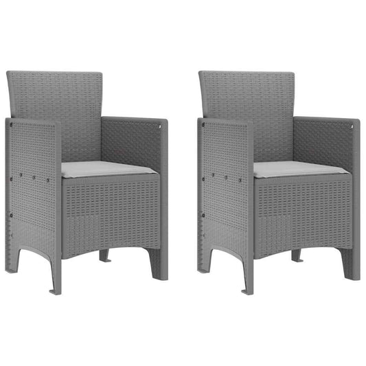 Gartenstuhl 2 pcs Hellgrau 53 x 49 x 85 cm PP