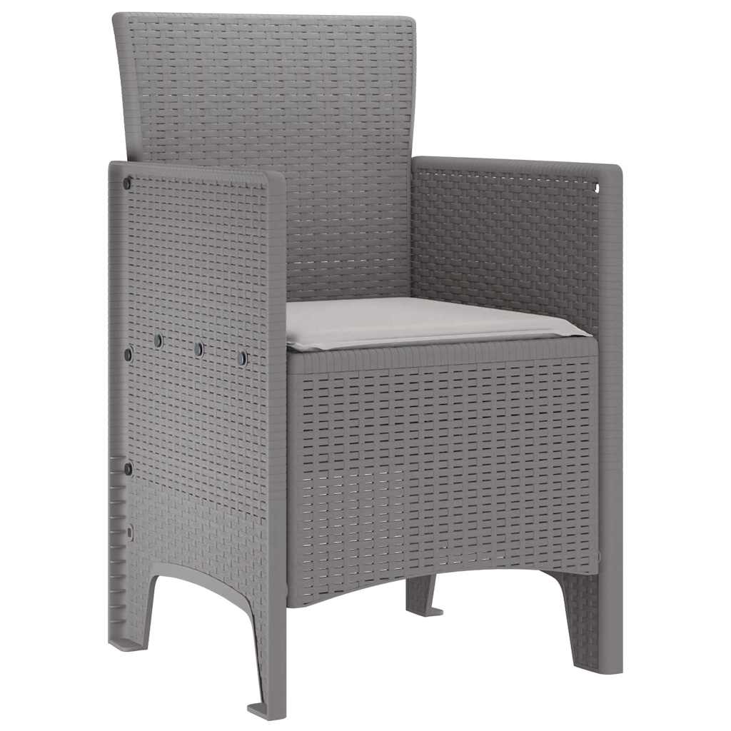 Gartenstuhl 2 pcs Hellgrau 53 x 49 x 85 cm PP