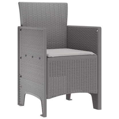 Gartenstuhl 2 pcs Hellgrau 53 x 49 x 85 cm PP