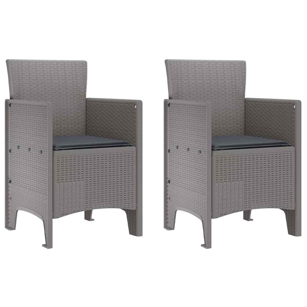 Gartenstuhl 2 pcs Hellgrau 53 x 49 x 85 cm PP